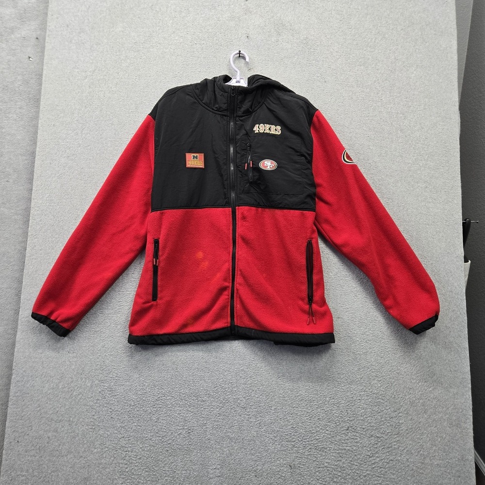 San Francisco 49ers Men Jacket L Red NFL Team Apparel Colorblock Fleece READ